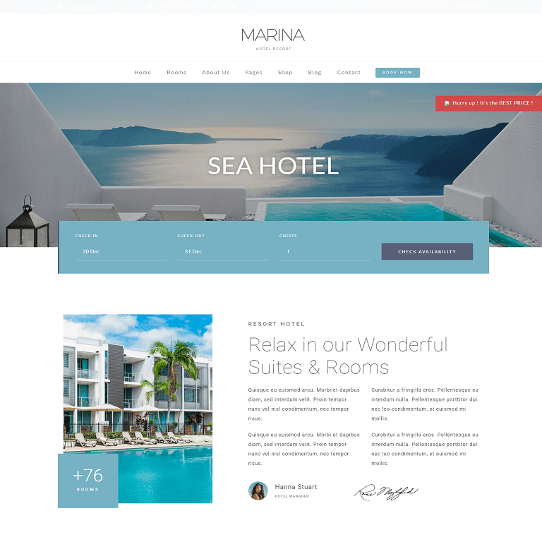 Website template homepage