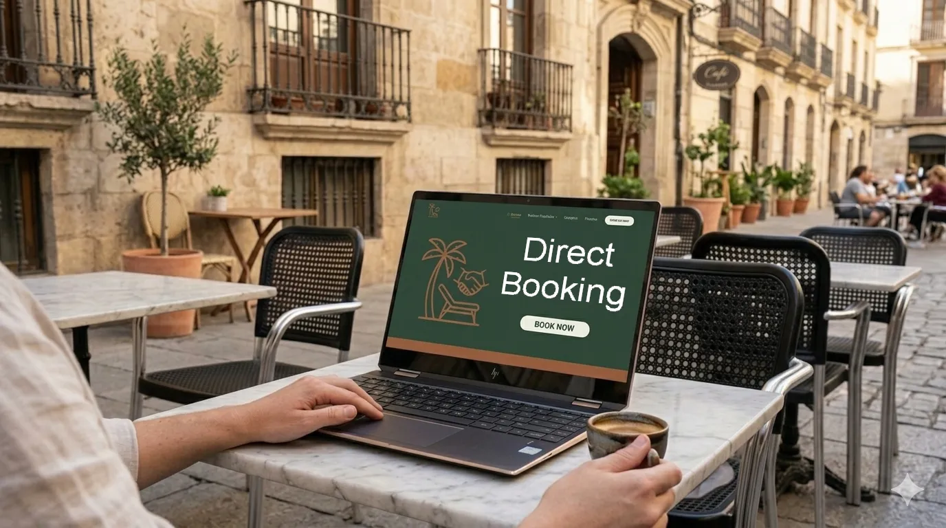 Direct Booking Webpage on laptop
